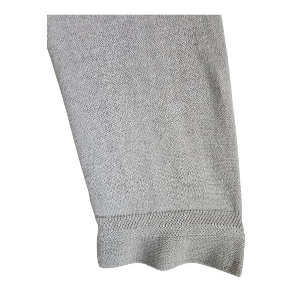 CHICO'S 1 = Women's 8 10 Sweater Metallic Gold Hint of Cashmere 3/4 Sleeve 38" - Picture 4 of 6